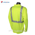Wholesale Hi-Viz Long Sleeve Reflective Safety Work Polo Shirts With Moisture Wicking Birdseye Mesh